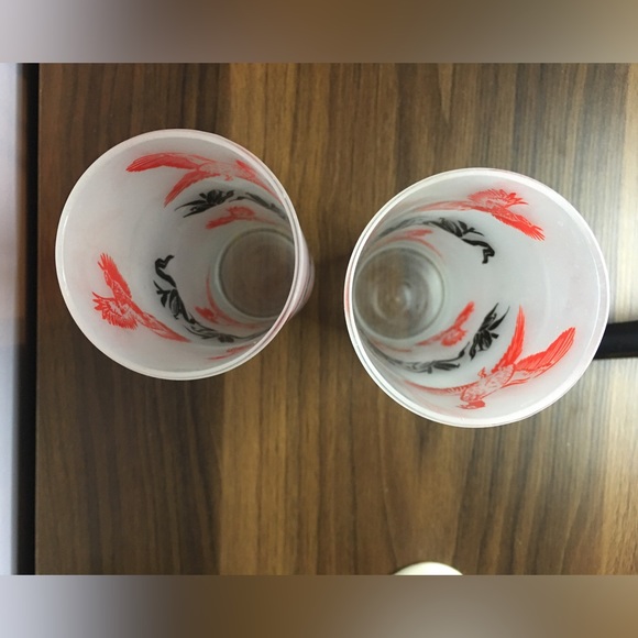 Vintage Pair Pheasant Frosted Glasses - Picture 4 of 5